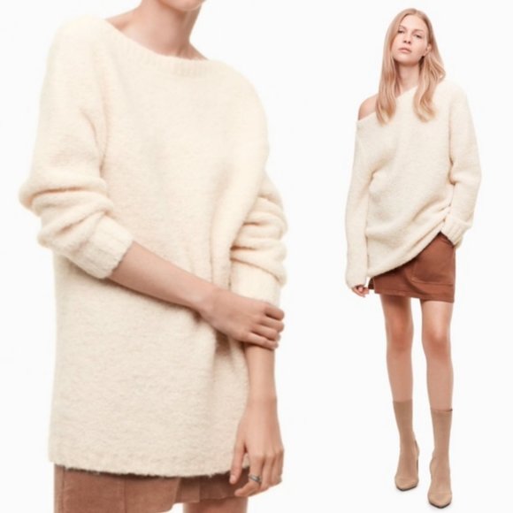 Aritzia Dresses & Skirts - Aritzia Wilfred Free Brisinger Alpaca Merino Wool Oversized Chunky Knit Sweater